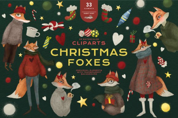 Bringing Christmas Fox Family Fairy Tales Animals to Life in Your Winter Designs