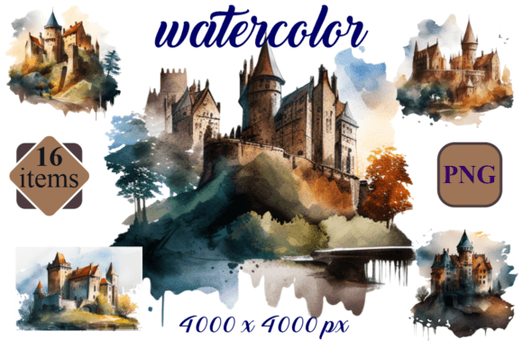Bringing History to Life with Medieval Castle Watercolor PNG Assets