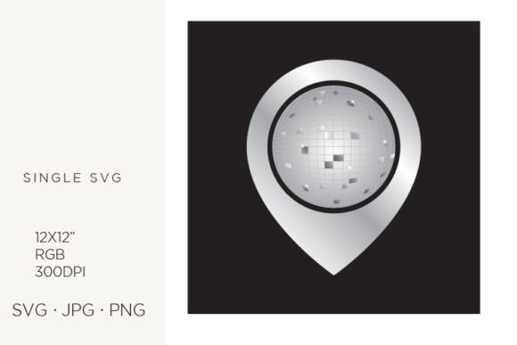 Disco Ball Inside Location Pin Icon