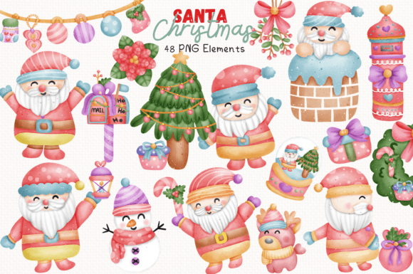 Elevating Holiday Branding: The Strategic Value of the Santa Christmas 48 Cliparts Collection