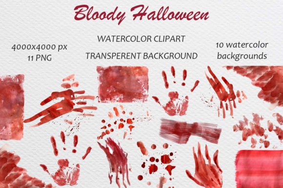 Evaluating the Bloody Halloween Watercolor Clip Art Set for Professional Design