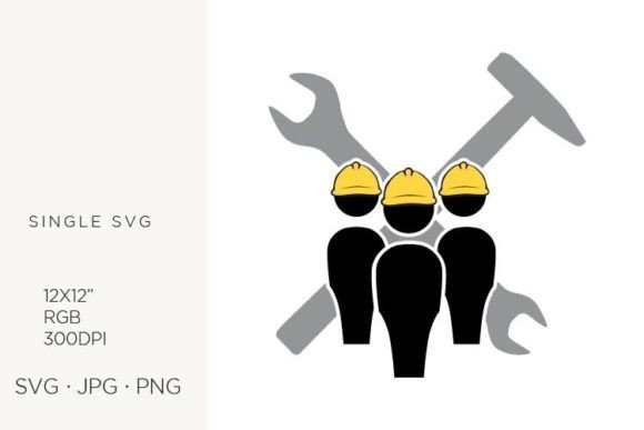 Hammer, Wrench & Human Figures SVG
