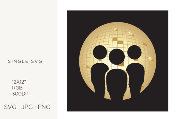 Human Figure with Gold Disco Ball: A Versatile Digital Asset for Modern Design