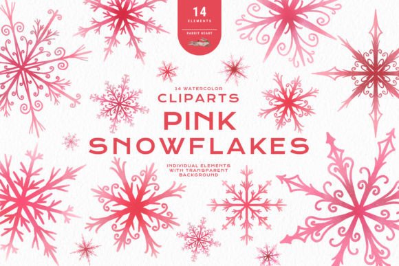 Integrating Pink Snowflakes Christmas Clipart PNG into Professional Design Workflows