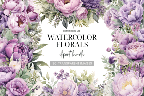 Purple Watercolor Flower Clipart Guide