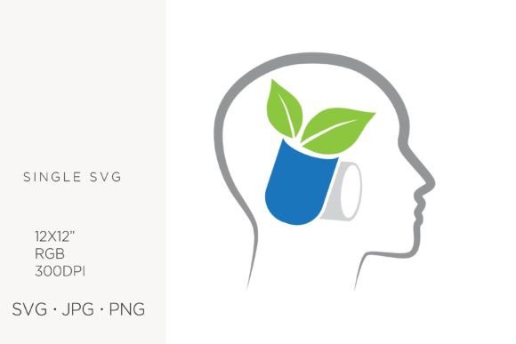 Strategic Visual Identity: Leveraging Human Head, Tube and Leaves, Vector for Brand Clarity