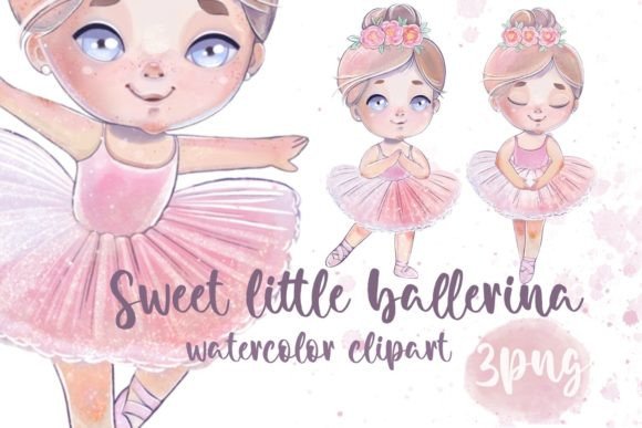 Sweet Little Ballerina Clipart: Graceful Design Assets