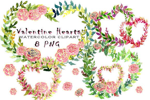 Watercolor Valentine Hearts: Elevating Your Designs with Hand-Painted Charm